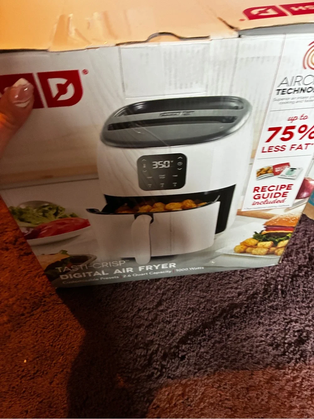 Ash White and Black Tasti-Crisp Digital Air Fryer